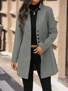 EMERY ROSE Chaqueta ajustada de cuello alto casual para vacaciones de mujer