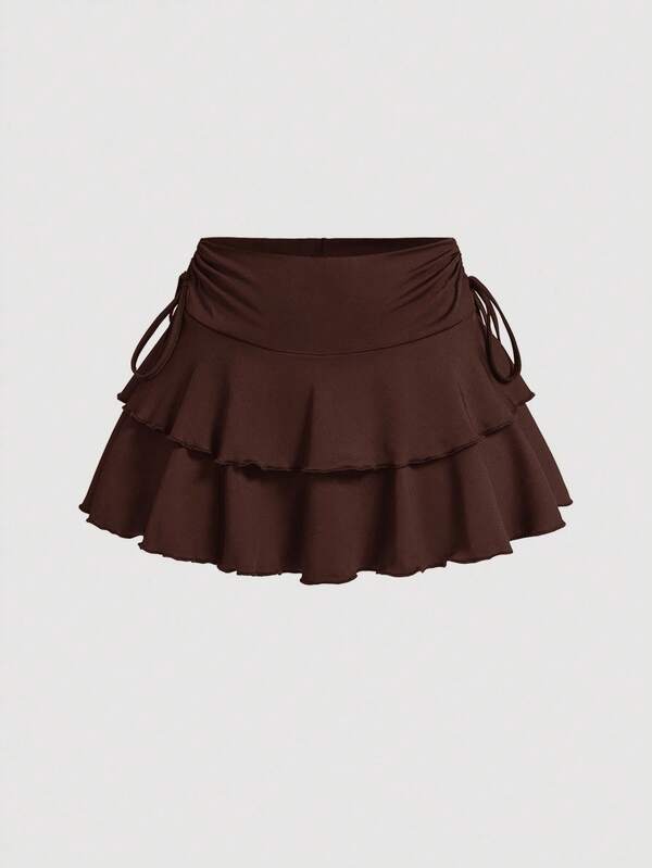 SHEIN Tall Falda A-Line minimalista de unicolor para mujer, uso diario casual