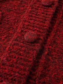 Franclia 新款秋冬休闲宽松柔软大气百搭女士针织开衫 - 紅色 - 查看 6