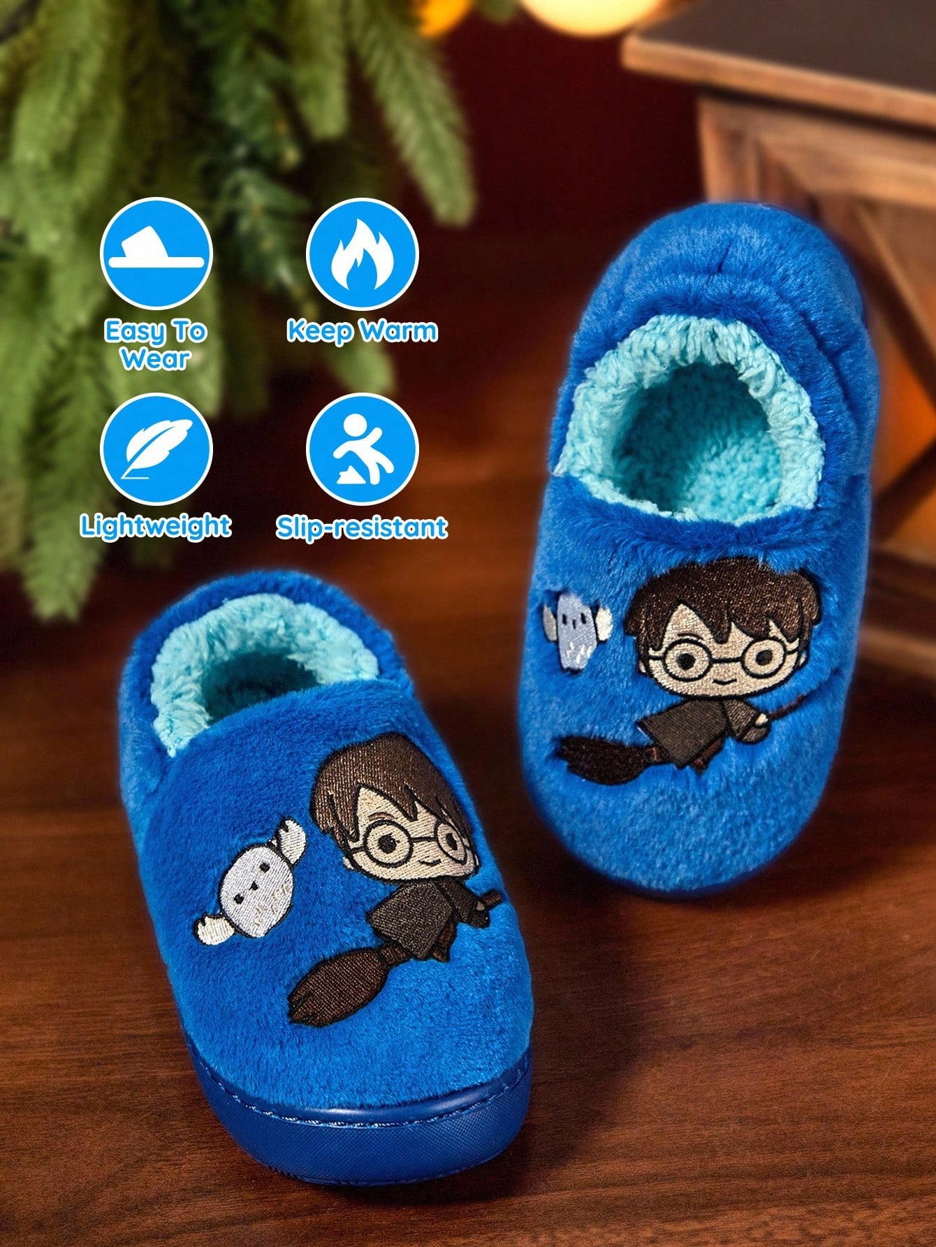 أحذية منزلية ناعمة ودافئة للأطفال والأولاد، مزينة...