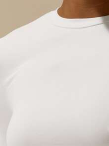 MUSERA ESSENTIALS 柔软触感长袖修身中长连衣裙，春夏基础款可爱休闲度假白色连衣裙，适合女士在伊比沙岛海滩度假、夜间外出、婚礼宾客、优雅生日派对、约会之夜、休闲装扮、夏季穿搭、新娘单身派对、告别单身派对等场合穿着。 - 白色 - 查看 6