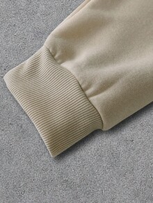 Manfinity Homme Men's Letter Print Crew Neck Long Sleeve Sweatshirt And Drawstring Waist Sweatpants Set, Fall Clothes