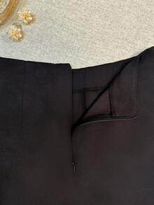 Airaco Pantaloncini casual di colore unito da donna, alla moda per l'estate - nero - Visualizzare 4