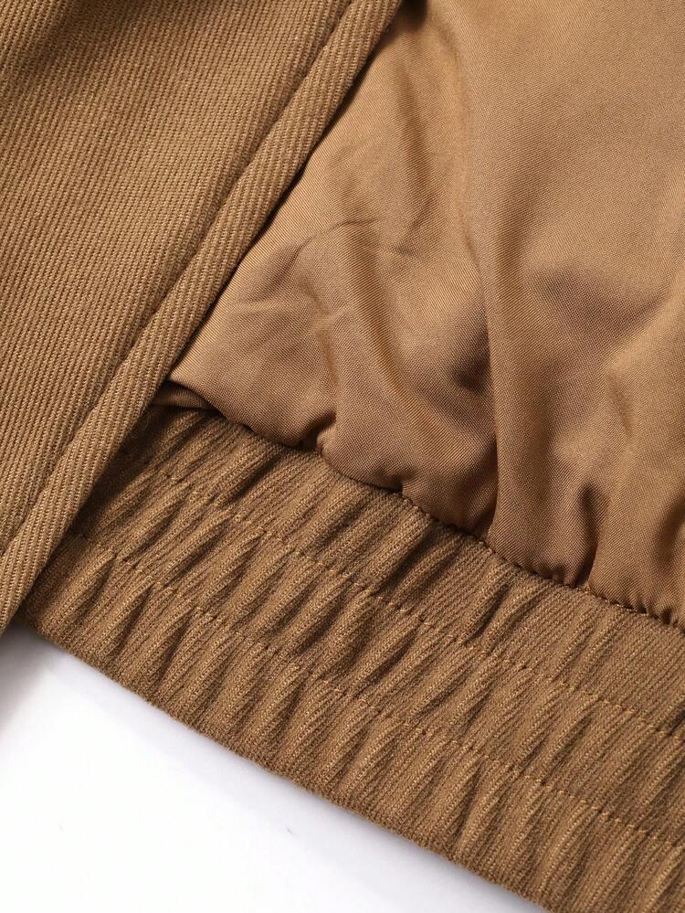 Women's Collared Short Jacket And A-Line Mini Skirt 2 Pieces Casual Set