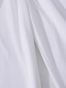 SHEIN Sparklyn 1 件 Tween 女童宽松休闲运动裤，纯色 - 白色 - 查看 5