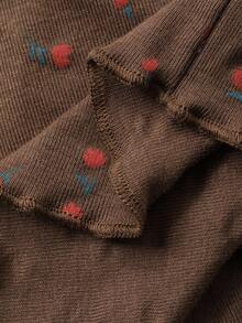 Livesso طقم بيجامة للنساء يتكون من ملابس علوية قصيرة بياقة مستديرة وطباعة زهور متناثرة وبنطلون، للخريف والشتاء