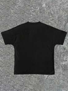 SHEIN Áo thun nam cổ tròn tay ngắn phong cách hiphop chữ cái tiếng Anh Y2K họa tiết retro thoải mái, phù hợp cho mùa hè - Nhiều màu - Xem 2