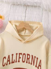 Sparklyn Teenage Girls' Letter Printed Hoodie And Sweatpants Set - Multicolor - View 5