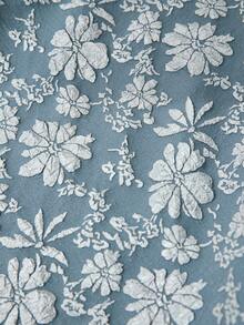 Reflora 大码3D立体花卉提花蓝色金属纽扣装饰夹克，优雅百搭，适合日常、休闲、商务通勤、外出、秋季穿着。 - 霧霾藍 - 查看 7