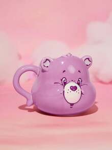 SHEIN X Care Bears 450ml 卡通熊图案陶瓷杯带盖 - Purpleshare Bear,礼品