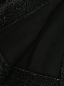 EMERY ROSE 女士纯色落肩短款时尚休闲前扣夹克 - 黑色 - 查看 8