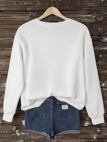 SHEIN LUNE Women Vintage Christmas Printed Loose Fit Crew Neck Christmas Sweatshirt Women Autumn Winter