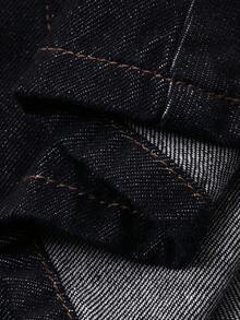 DAZY 女士束腰彼得潘领长袖开衫和长款美人鱼裙优雅牛仔套装 - 深色水洗藍 - 查看 7