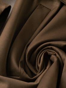 Franclia Fashion French Retro H-Shaped Belt Waist Temperament Slim Lapel Camel Color Going Out Tops Women's Autumn And Winter Windbreaker Jacket Women's Winter Clothing Winter Clothing Women's Business Casual Wear - Coffee Brown - View 3