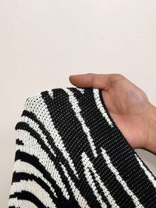 BamGleam Neues Strickkleid mit Zebramuster für Herbst/Winter