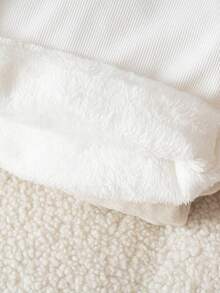 Genkimix Kids 少女心可爱甜美彼得潘领罗纹蓬松圆领套头衫 白色 适合秋冬日常穿着 - 白色 - 查看 6