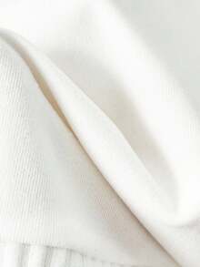 Franclia Áo len cổ rộng màu trắng thanh lịch của Pháp, áo len cổ tròn độc đáo cho mùa thu/đông, kết hợp với áo phông cổ lọ co giãn - trắng - Xem 4