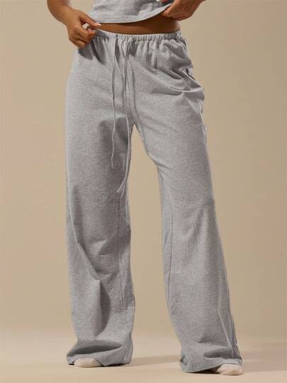 MUSERA ESSENTIALS 抽绳弹力阔腿宽松长裤，优雅百搭，性感秋季必备，柔软舒适，适合圣诞节和感恩节穿着。