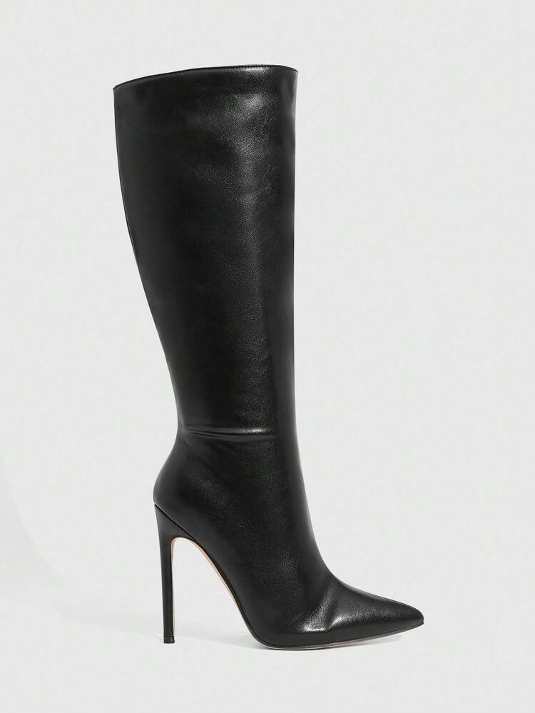 CUCCOO SZL Fashionable Burgundy Sexy Pointed Toe Stiletto High Heel Slim Thigh High Boots, Party/Formal Occasion Knee-High Boots For Women For Christmas Spring Shoes