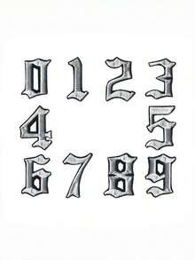 1/ 10/26 miếng vá thêu chữ cái viền đen, có thể ủi hoặc may lên quần áo, dùng để sửa chữa và trang trí đồ thủ công DIY, trang phục. - Xám - Xem 10