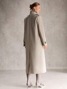 Chiquease 女士时尚双排扣长款大衣，秋冬季，休闲保暖秋冬款