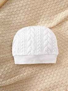 SHEIN 新生儿小熊图案休闲连体衣，秋冬季 - 白色 - 查看 4