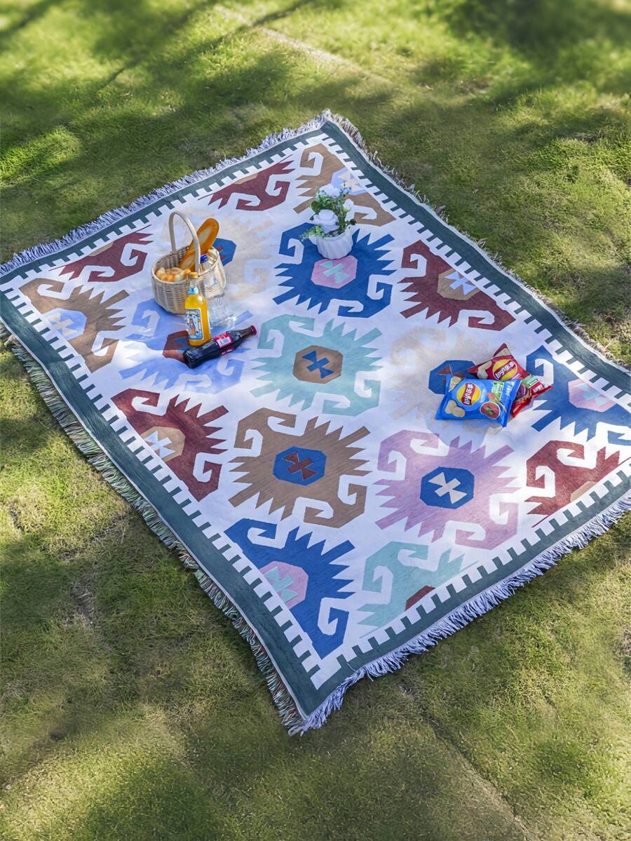 Picnic Mat Moisture-Proof Pad - Thickened Outdoor Ground Sheet, Camping Bohemian Style Blanket - Multicolor - View 1