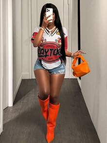 BamGleam Women's Short Sleeve V-Neck T-Shirt, Fashionable For Summer