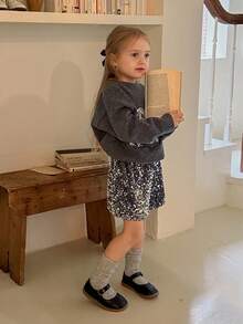 DAZY Young Girls Sequin Decor Korean Style Party Casual Shorts - Silver - View 4