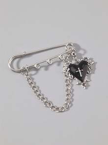 ROMWE Goth Women Brooch, Lapel Pin & Scarf Ring - Black - View 2