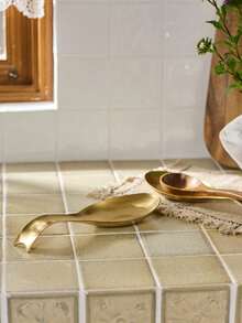 Cirelle 1 件不锈钢勺子托盘，厨房炊具工具，适用于火锅、餐厅 - 金色 - 查看 5