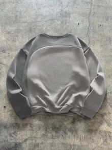 AXEPEAK Áo nỉ chui đầu Colorblock thường ngày cho nam, Thu/Đông, Áo dài tay - Màu xám đen - Xem 2