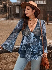 Freevana Plus Winter Thanksgiving Going Out Tops, Western Homecoming Attire Rave Flapper Top Festival Rave