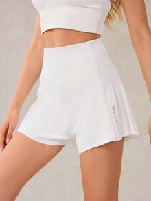 OutZeal Tummy Control High Waist Built-In Shorts Pleated Shorts Tennis Gym Sports - White - View 10