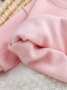 SHEIN Babygirl Casual Graphic Letter Print Sweatshirt Set, Autumn/Winter - Pink - View 13