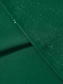 Manfinity Homme Men's Minimalist Round Neck Short Sleeve Silver Foil T-Shirt - Dark Green - View 5