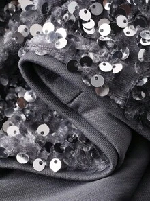 DAZY Young Girls Sequin Decor Korean Style Party Casual Shorts - Silver - View 7