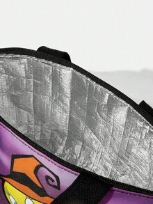 LOONEY TUNES X SHEIN Halloween Cartoon Chicken Pattern Lunch Box Bag, Suitable For Office Workers And Students, Preppy Color Block Design - Multicolor - View 5