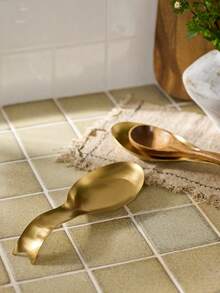 Cirelle 1 件不锈钢勺子托盘，厨房炊具工具，适用于火锅、餐厅 - 金色 - 查看 4