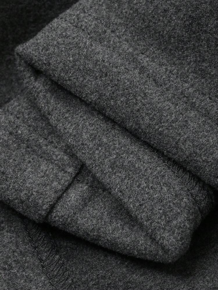 2pcs/Set Women Solid Color Fitted Thermal Lined High Neck Zip-Up Hoodie And A-Line Skirt, Casual Street Style For Autumn/Winter