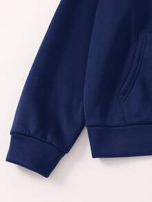 SHEIN Teen Boy Casual Solid Color Sweatshirt, Versatile For Autumn/Winter