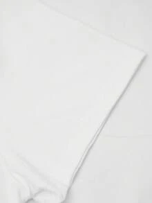 EMERY ROSE Christmas Women's Plus Size Graphic Alphabet Letter T-Shirt - Polyester Knit Fabric, Short Sleeve, Round Neck, Pullover, All-Season, No Belt, No Detail, Black Style