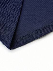 DreamSkyne Plus Size Solid Color Stand Collar Decorated Button Jacket, Spring Autumn Fall Winter Cloth For Women - Navy Blue - View 7