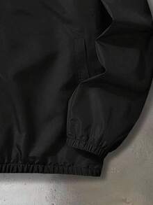 Sport MetroGents Áo khoác thể thao dáng rộng có khóa kéo phía trước in họa tiết Gothic dành cho nam, tay dài - màu đen - Xem 5