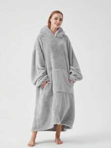 男女皆宜的可穿戴毛毯连帽衫、超大号连帽毛毯运动衫、舒适温暖的带袖大口袋羊毛毯（成人适用）、舒适的连帽毛毯（室内外均可赠送）、厚法兰绒带袖电视毛毯、可穿戴宽松毛毯、法兰绒睡衣、电视毛毯、盖毯、电视毛毯、户外防寒连帽家居服毛毯（情侣/家居服） - 彩色 - 查看 12