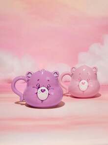 SHEIN X Care Bears 450ml 卡通熊图案陶瓷杯带盖 - Purpleshare Bear,礼品
