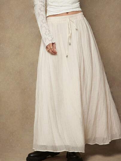 Freevana 大码优雅纯色半身裙，适合通勤