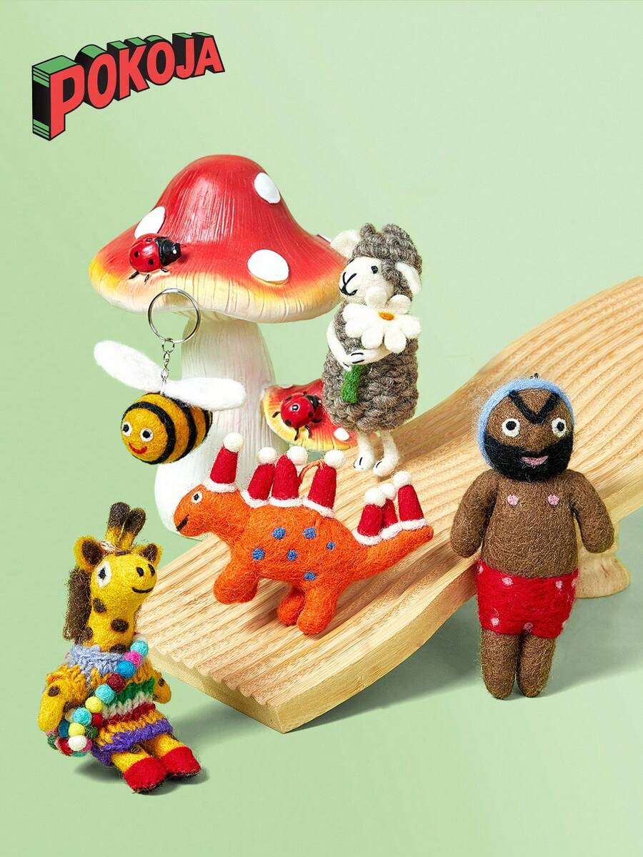 Colección adorable de llaveros con muñecas - Adorno de fieltro de lana para bolso como regalo de Acción de Gracias - Multicolor - Ver 1