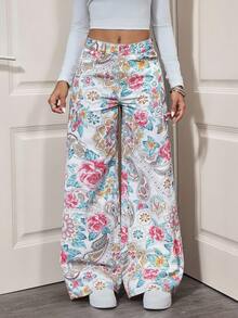 SHEIN Tall Women's Dark Casual Versatile Elegant Straight-Leg Jeans