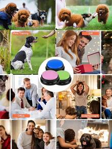 1 Pc/4 Pcs Dog Voice Recording Button, Pet Communication Training Buzzer, Teach Dog To Talk, No Battery,Gift, Present, Celebration(Without Battery)